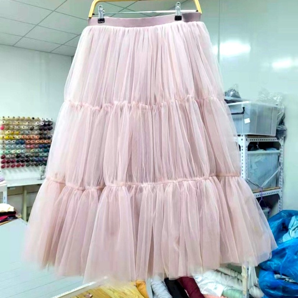 lavender tiered tulle formal skirt size large